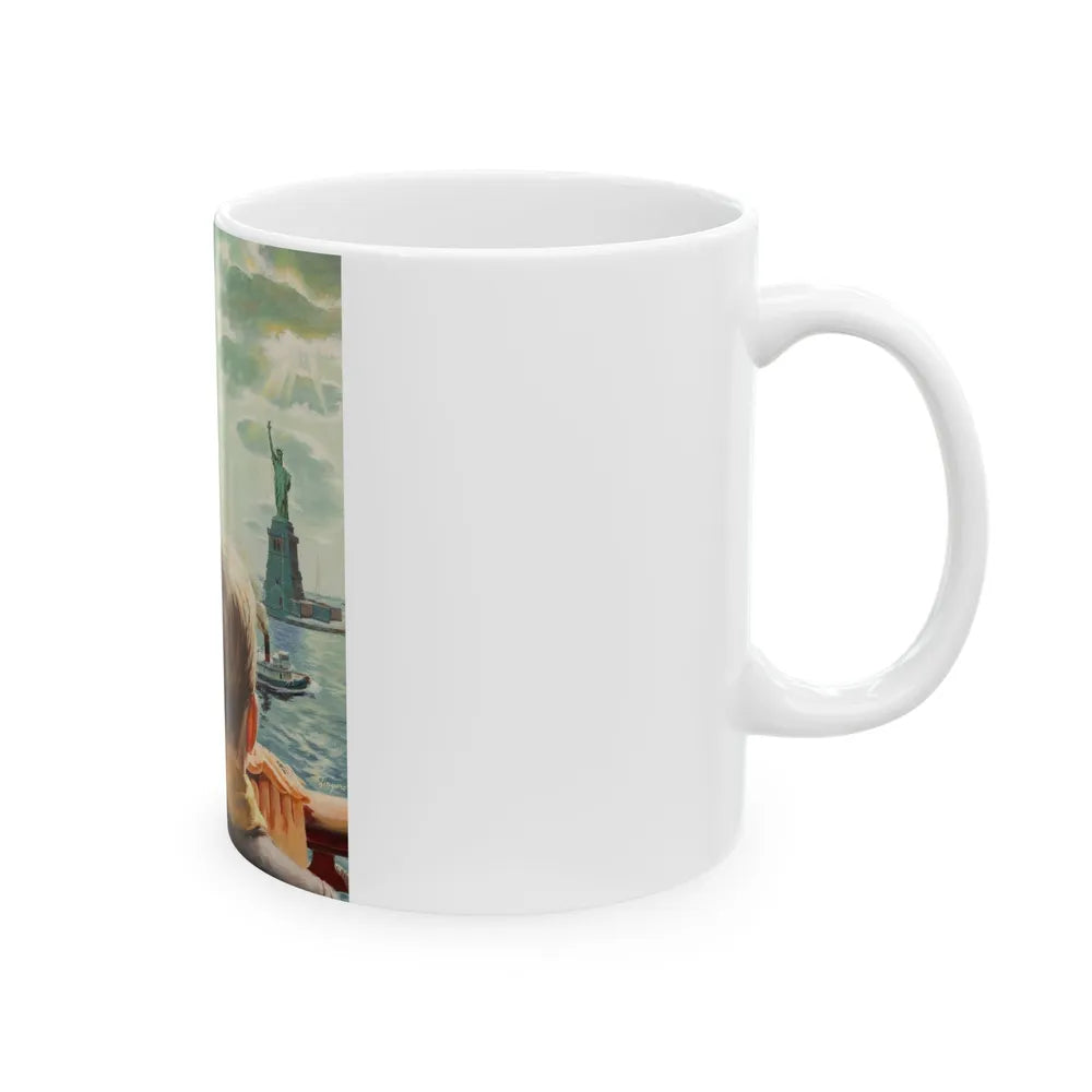 Arriving in America - White Coffee Mug-Go Mug Yourself