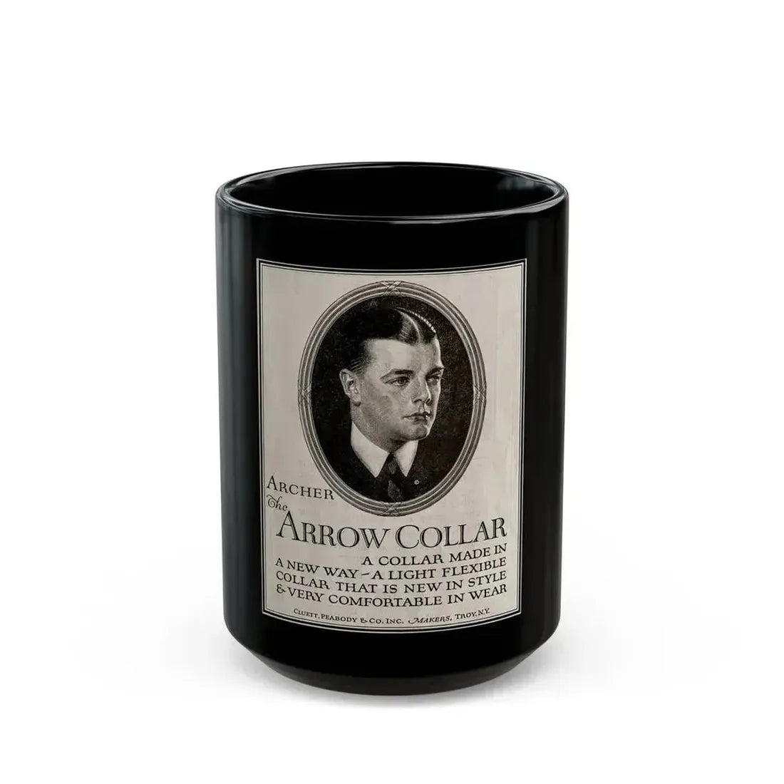 Arrow Collar Magazine Ad, The Saturday Evening Post, May 20, 1922 - Black Coffee Mug 15oz - Go Mug Yourself