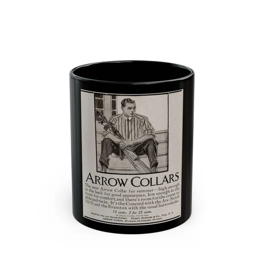 Arrow Collars Magazine Ad, Life magazine, March 24, 1910 - Black Coffee Mug-11oz-Go Mug Yourself