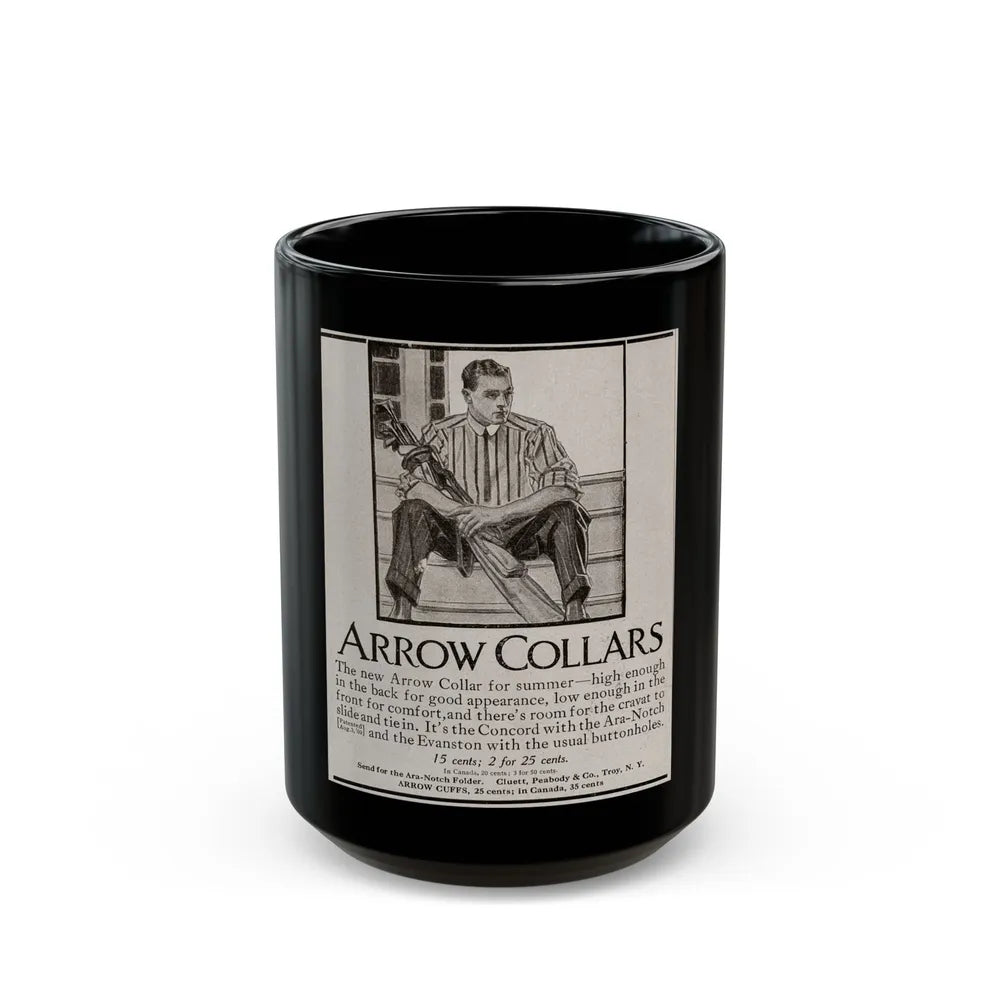 Arrow Collars Magazine Ad, Life magazine, March 24, 1910 - Black Coffee Mug-15oz-Go Mug Yourself