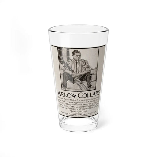 Arrow Collars Magazine Ad, Life magazine, March 24, 1910 (Magazine Illustration) Pint Glass 16oz-16oz-Go Mug Yourself