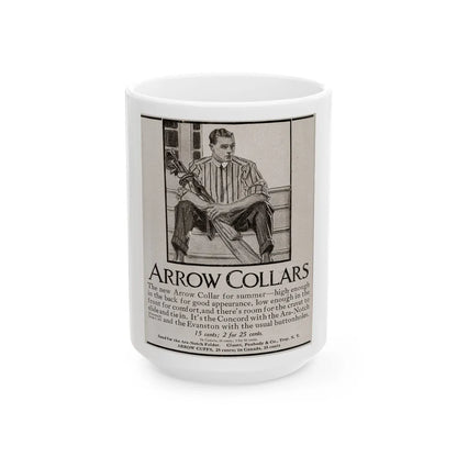 Arrow Collars Magazine Ad, Life magazine, March 24, 1910 - White Coffee Mug-15oz-Go Mug Yourself