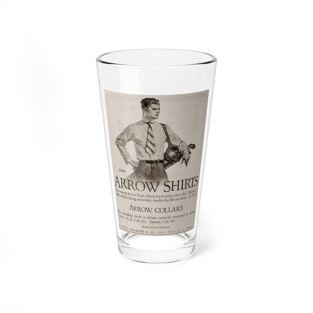 Arrow Collars Magazine Ad, The Saturday Evening Post, June 7, 1913 (Magazine Illustration) Pint Glass 16oz-16oz-Go Mug Yourself