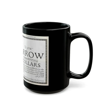 Arrow Collars Magazine Ad, The Saturday Evening Post, June 9, 1917 - Black Coffee Mug - Go Mug Yourself