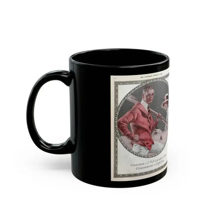 Arrow Collars Magazine Ad, The Saturday Evening Post, June 9, 1917 - Black Coffee Mug - Go Mug Yourself