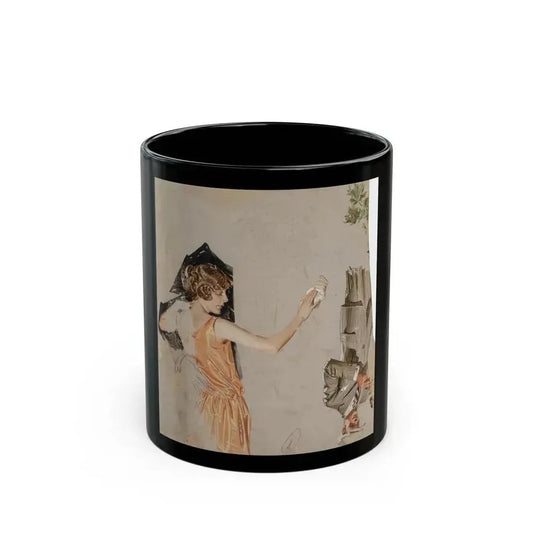 Arrow Collars & Shirts advertisement study - Black Coffee Mug 11oz - Go Mug Yourself