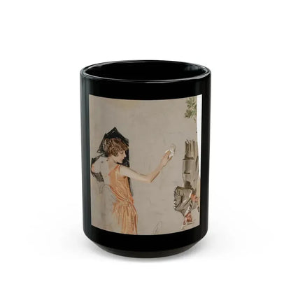 Arrow Collars & Shirts advertisement study - Black Coffee Mug 15oz - Go Mug Yourself