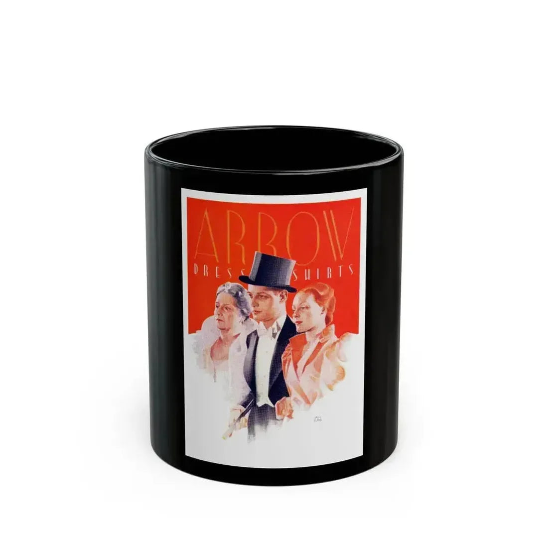 Arrow Dress Shirts advertisement - Black Coffee Mug 11oz - Go Mug Yourself