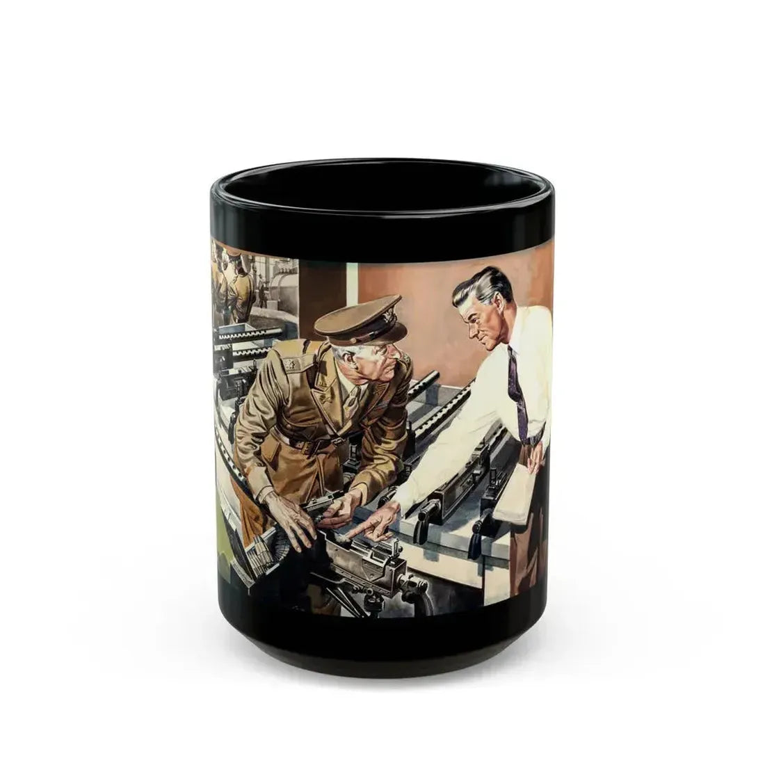 Arrow Men, Arrow shirts advertisement for Cluett Peabody & Company, circa 1942 - Black Coffee Mug 15oz - Go Mug Yourself