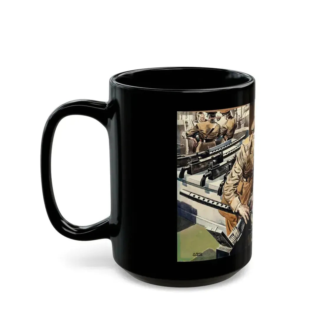 Arrow Men, Arrow shirts advertisement for Cluett Peabody & Company, circa 1942 - Black Coffee Mug - Go Mug Yourself