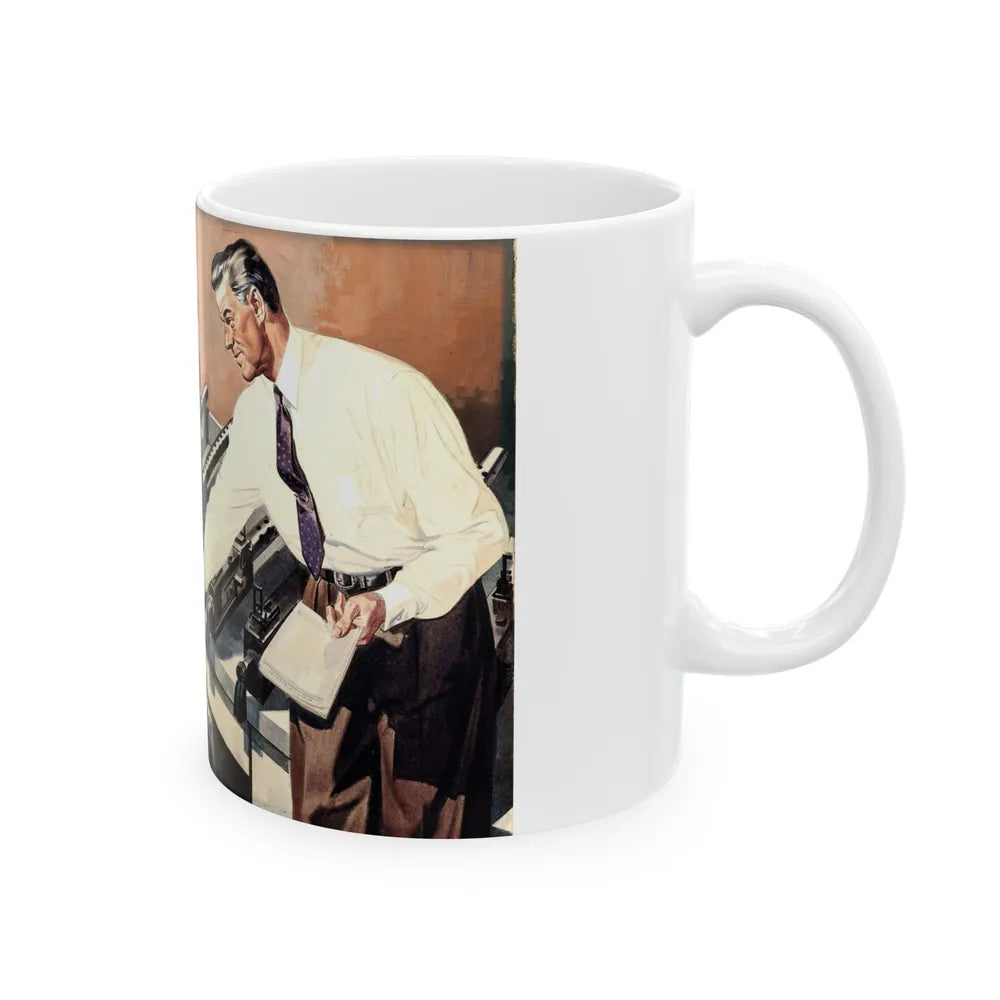 Arrow Men, Arrow shirts advertisement for Cluett Peabody & Company, circa 1942 - White Coffee Mug-Go Mug Yourself