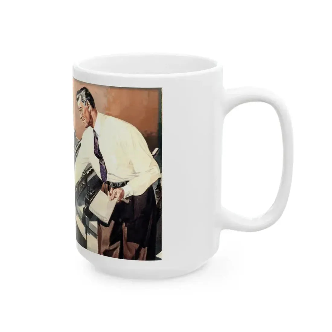 Arrow Men, Arrow shirts advertisement for Cluett Peabody & Company, circa 1942 - White Coffee Mug - Go Mug Yourself