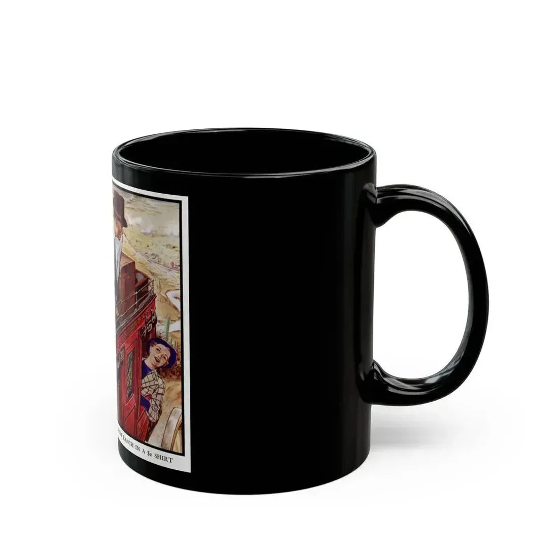 Arrow Shirt Heading To The Dude Ranch, 1934 - Black Coffee Mug - Go Mug Yourself