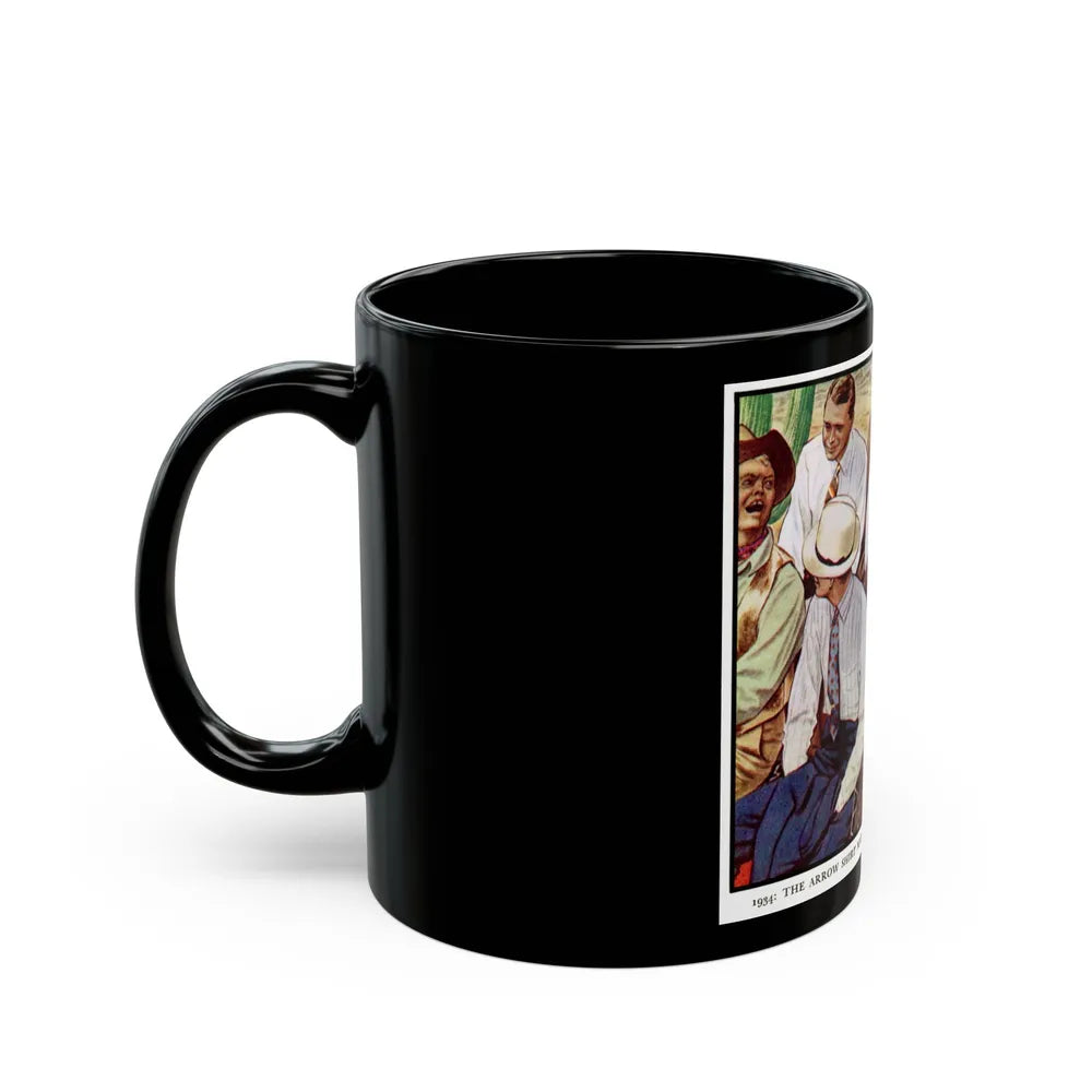 Arrow Shirt Heading To The Dude Ranch, 1934 - Black Coffee Mug-Go Mug Yourself