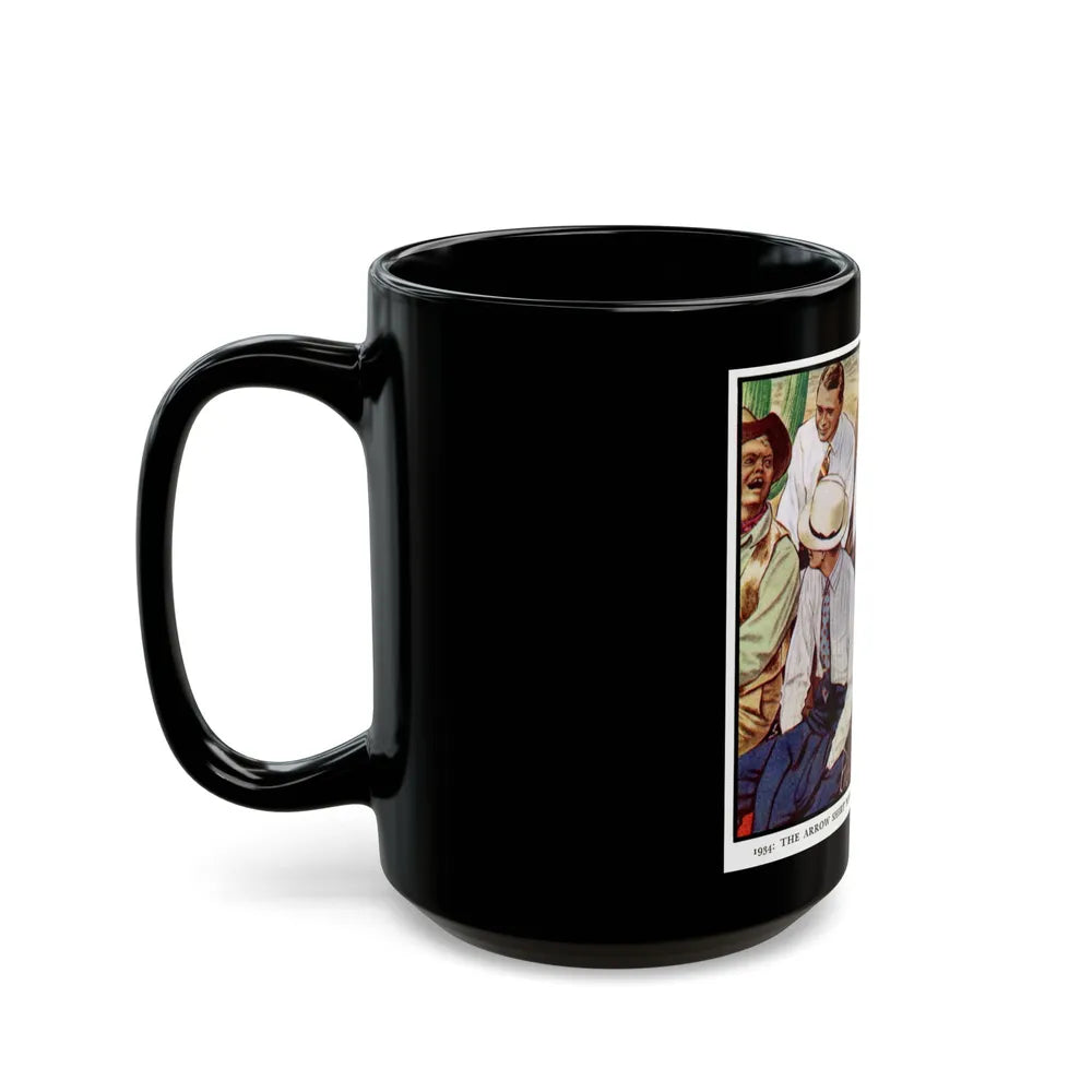 Arrow Shirt Heading To The Dude Ranch, 1934 - Black Coffee Mug-Go Mug Yourself