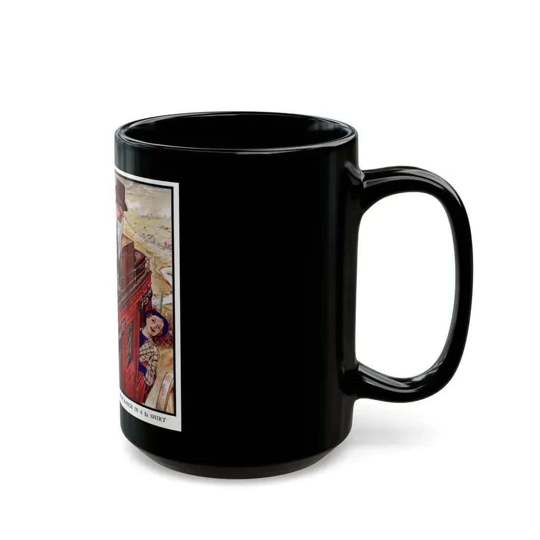 Arrow Shirt Heading To The Dude Ranch, 1934 - Black Coffee Mug - Go Mug Yourself