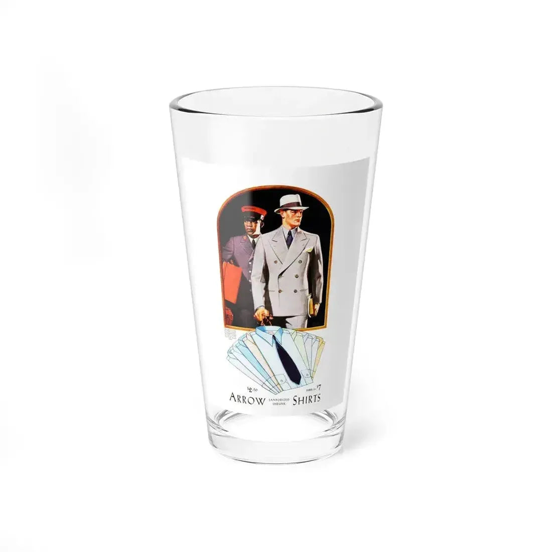 Arrow Shirts ad, Collier's, May 9, 1931 (Magazine Illustration) Pint Glass 16oz 16oz - Go Mug Yourself