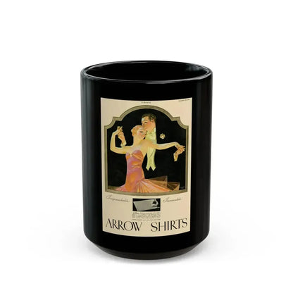 Arrow Shirts advertisement, 1930 - Black Coffee Mug 15oz - Go Mug Yourself