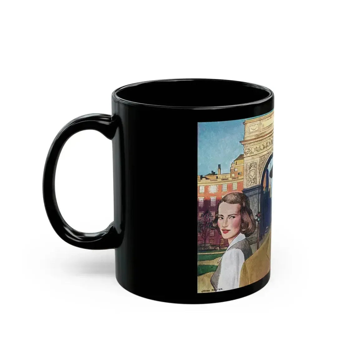Arrow Shirts advertisement, 1948 - Black Coffee Mug - Go Mug Yourself