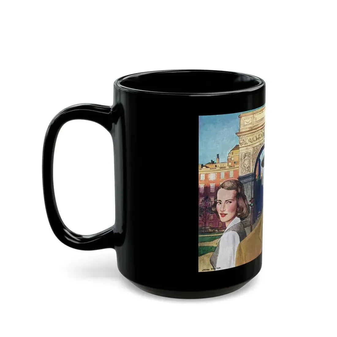 Arrow Shirts advertisement, 1948 - Black Coffee Mug - Go Mug Yourself