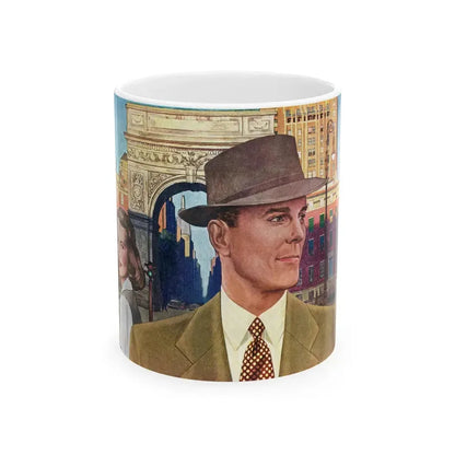 Arrow Shirts advertisement, 1948 - White Coffee Mug 11oz - Go Mug Yourself