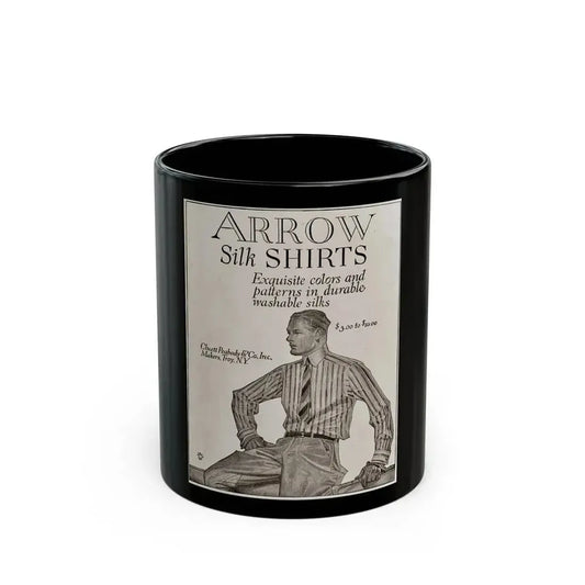 Arrow Silk Shirts (1914) - Black Coffee Mug 11oz - Go Mug Yourself
