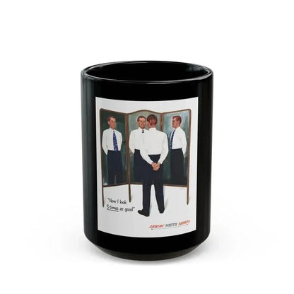 Arrow White Shirt ad, Collier's, March 4, 1950 - Black Coffee Mug 15oz - Go Mug Yourself