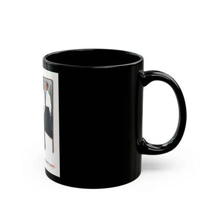 Arrow White Shirt ad, Collier's, March 4, 1950 - Black Coffee Mug - Go Mug Yourself