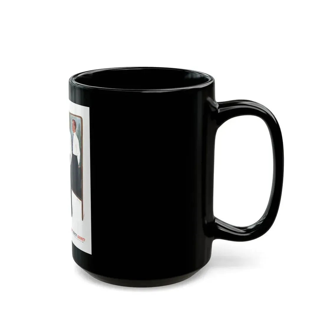 Arrow White Shirt ad, Collier's, March 4, 1950 - Black Coffee Mug - Go Mug Yourself