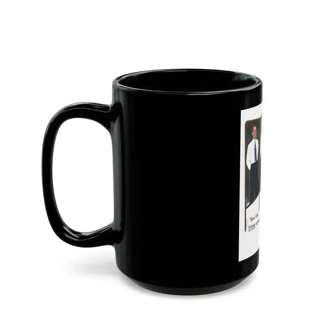 Arrow White Shirt ad, Collier's, March 4, 1950 - Black Coffee Mug - Go Mug Yourself