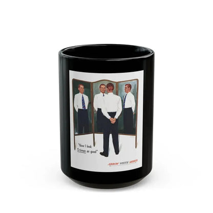 Arrow White Shirt ad, Collier's, March 4, 1950 - Black Coffee Mug - Go Mug Yourself