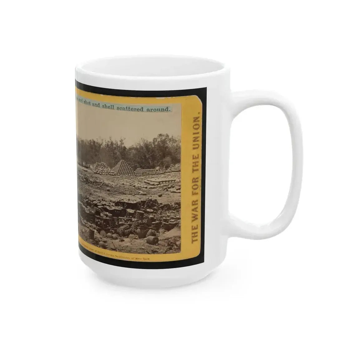 Arsenal Grounds, Richmond, Va., Showing Ruins And Shot And Shell Scattered Around 001 (U.S. Civil War) White Coffee Mug - Go Mug Yourself
