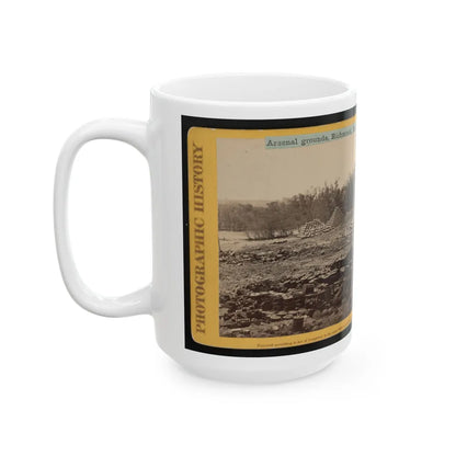 Arsenal Grounds, Richmond, Va., Showing Ruins And Shot And Shell Scattered Around 001 (U.S. Civil War) White Coffee Mug-Go Mug Yourself