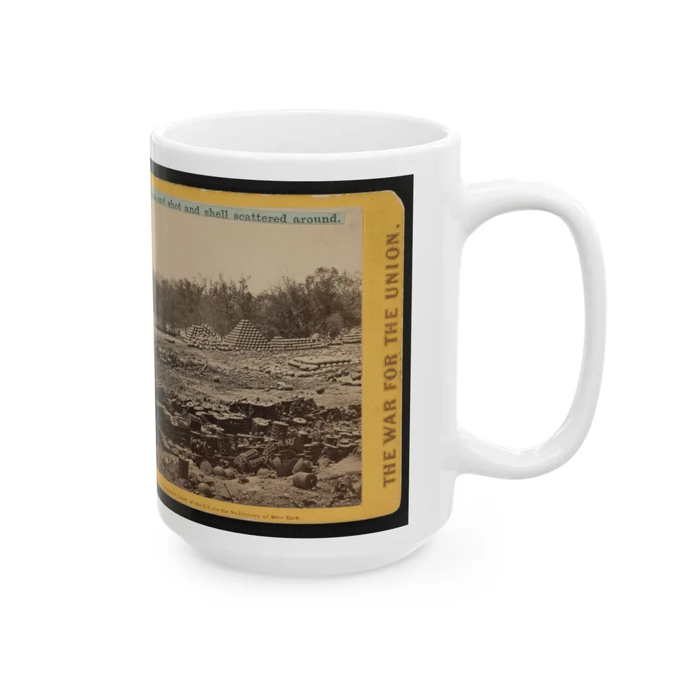 Arsenal Grounds, Richmond, Va., Showing Ruins And Shot And Shell Scattered Around 001 (U.S. Civil War) White Coffee Mug-Go Mug Yourself