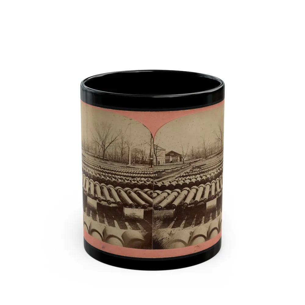 Arsenal Grounds, Richmond, Va., Showing Ruins And Shot And Shell Scattered Around (U.S. Civil War) Black Coffee Mug-11oz-Go Mug Yourself