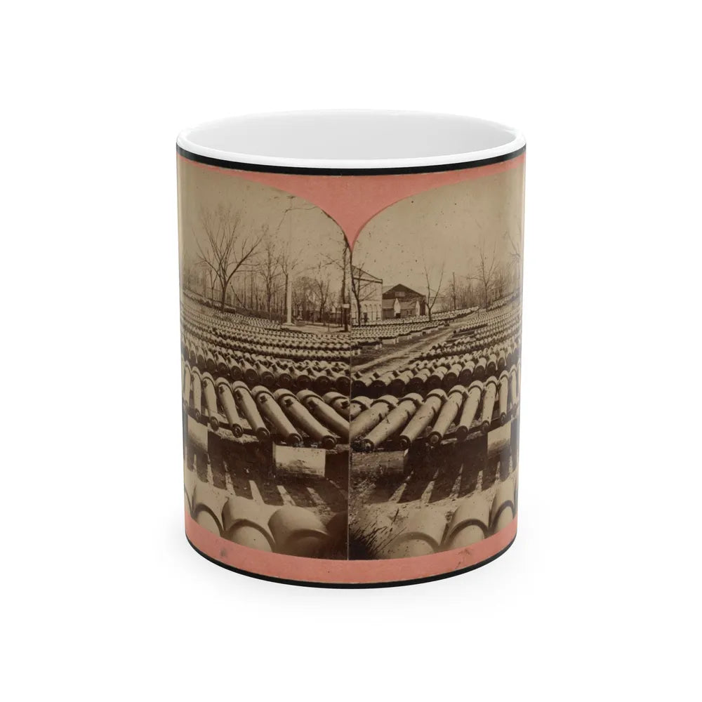 Arsenal Grounds, Richmond, Va., Showing Ruins And Shot And Shell Scattered Around (U.S. Civil War) White Coffee Mug-11oz-Go Mug Yourself