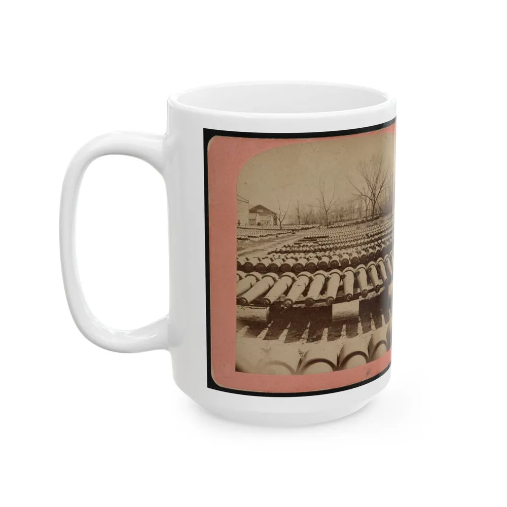 Arsenal Grounds, Richmond, Va., Showing Ruins And Shot And Shell Scattered Around (U.S. Civil War) White Coffee Mug-Go Mug Yourself