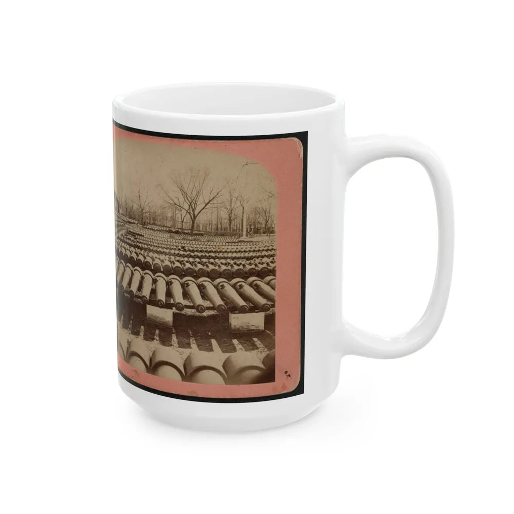 Arsenal Grounds, Richmond, Va., Showing Ruins And Shot And Shell Scattered Around (U.S. Civil War) White Coffee Mug-Go Mug Yourself