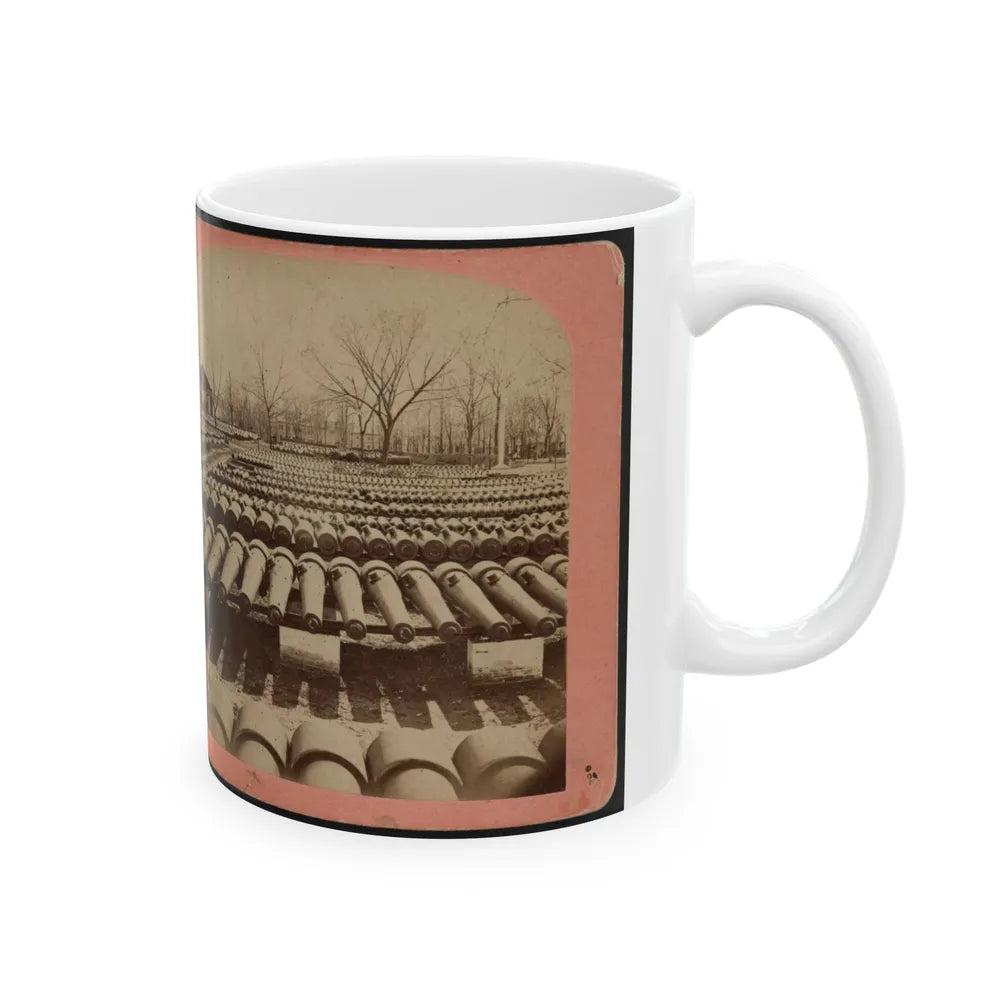 Arsenal Grounds, Richmond, Va., Showing Ruins And Shot And Shell Scattered Around (U.S. Civil War) White Coffee Mug-Go Mug Yourself