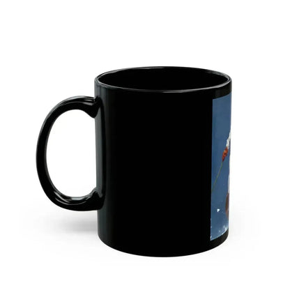 Art Deco Era Woman Skier, magazine cover, circa 1933-1938 - Black Coffee Mug - Go Mug Yourself