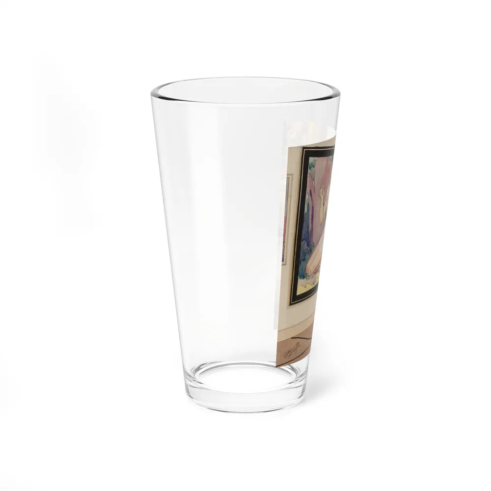 Art Lover (Magazine Illustration) Pint Glass 16oz-Go Mug Yourself