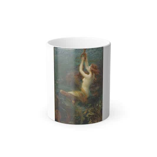 Arthur Hopkins (1848-1930) A Fantasy of the Deep - Watercolour with Bodycolour 1903 - Color Changing Mug 11oz-11oz-Go Mug Yourself