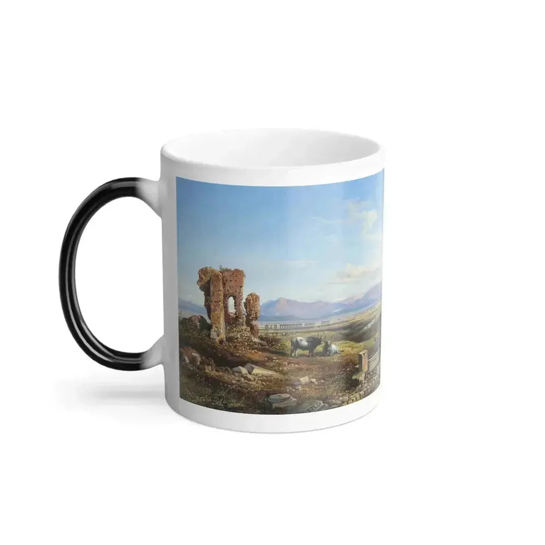 Arthur John Strutt (1819-1888) Viandanti sull'Appia Antica - Oil on canvas 1858 - Color Changing Mug 11oz - Go Mug Yourself