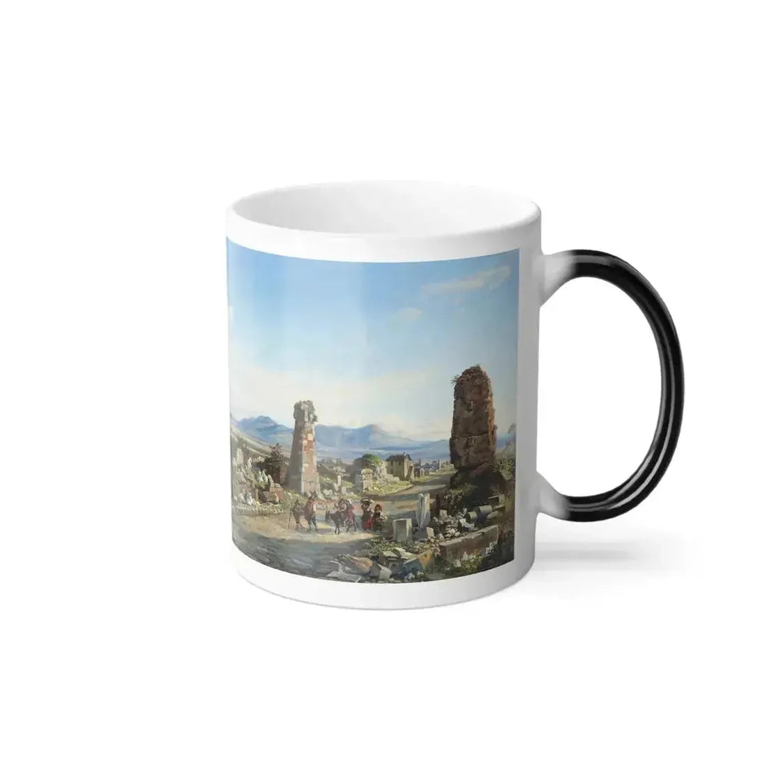 Arthur John Strutt (1819-1888) Viandanti sull'Appia Antica - Oil on canvas 1858 - Color Changing Mug 11oz - Go Mug Yourself
