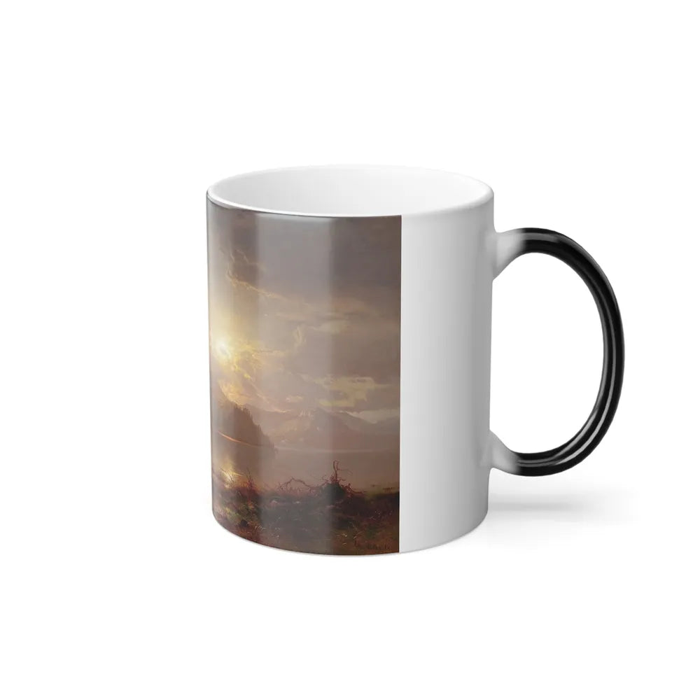 Arthur Parton (1842-1914) Lake Scene - Oil on Canvas 1876 - Color Changing Mug 11oz-Go Mug Yourself