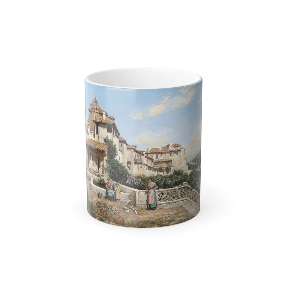 Arthur Trevor Haddon (1864-1941) Old houses outside Toledo - oil on canvas - Color Changing Mug 11oz-11oz-Go Mug Yourself