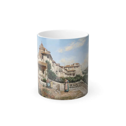 Arthur Trevor Haddon (1864-1941) Old houses outside Toledo - oil on canvas - Color Changing Mug 11oz-11oz-Go Mug Yourself