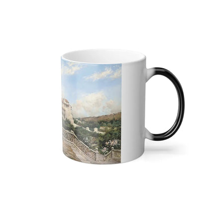 Arthur Trevor Haddon (1864-1941) Old houses outside Toledo - oil on canvas - Color Changing Mug 11oz-Go Mug Yourself