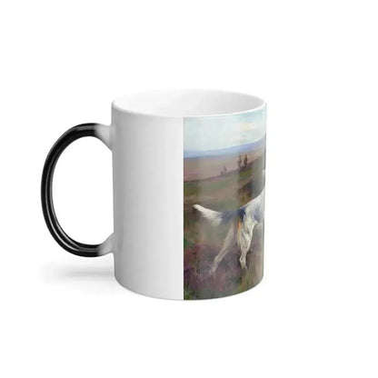 Arthur Wardle (1860-1949) Two English setters on a grouse moor - Color Changing Mug 11oz - Go Mug Yourself