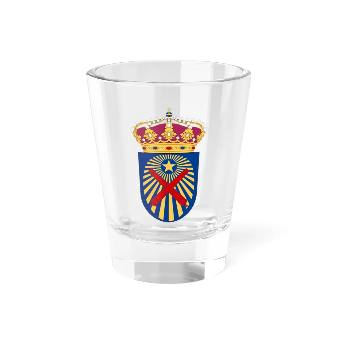 Artilleri- och ingenjörshögskolan vapen (Sweden) (Coat of Arms) Shot Glass 1.5oz 1.5oz - Go Mug Yourself